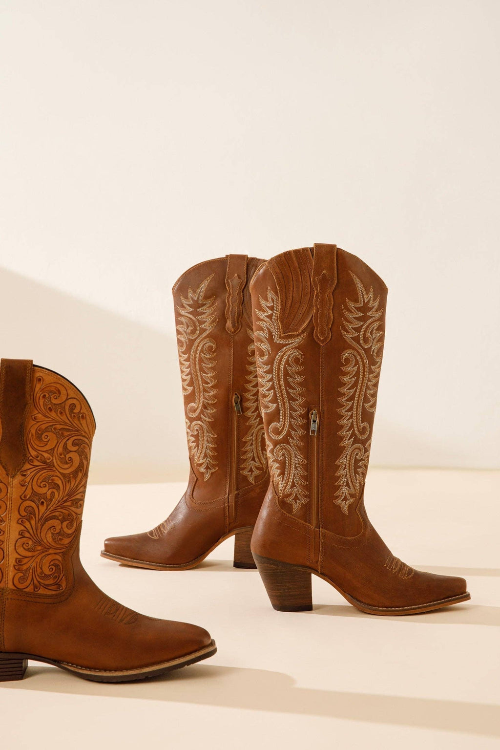 Women's Syllvia Prairie Leather Boots in Bourbon Brown