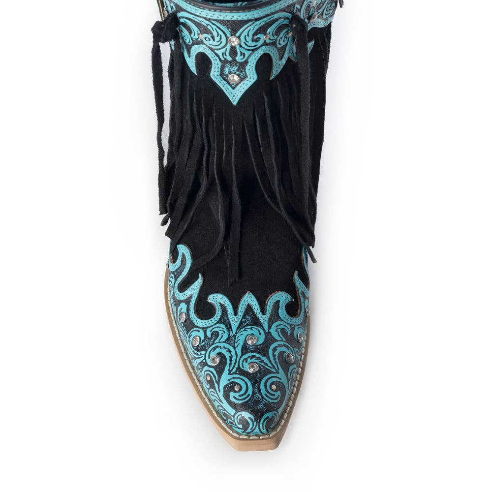 Women's Nashville Nights in Twilight, Handtooled Genuine Leather with Swarovski Stones