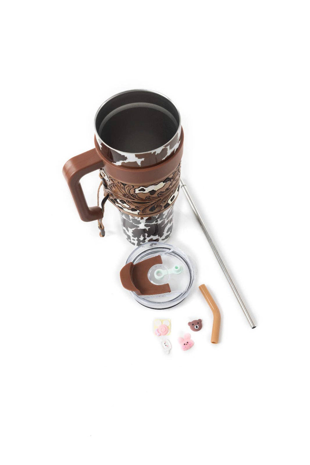 Western Wyoming Cowboy Tumbler In Brown and White