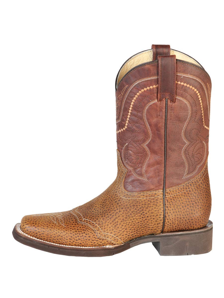 El General Men's Leather Cowboy Boot - Crazy Honey