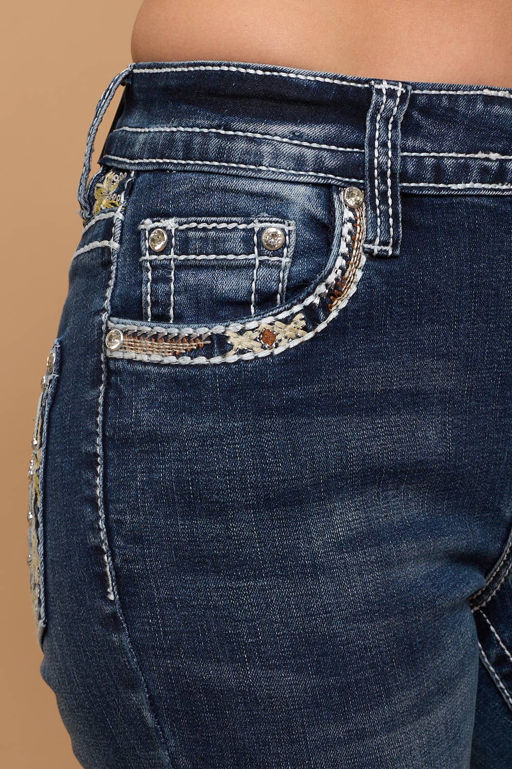 Women's Bootcut Horseshoe/Cactus Bling Jeans