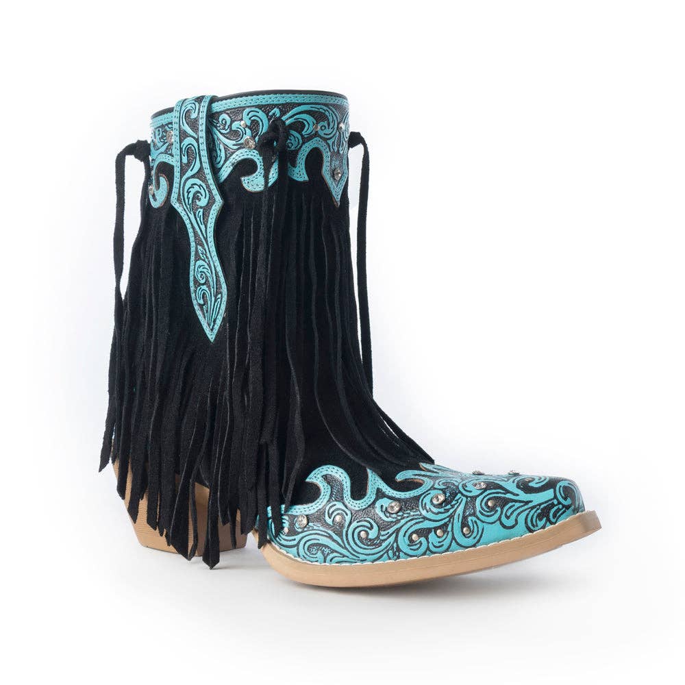 Women's Nashville Nights in Twilight, Handtooled Genuine Leather with Swarovski Stones