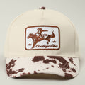 Cowboy Club Embroidered Patch Animal Print Trucker Hat
