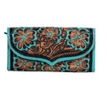 Handtooled Flower Crest Ridge Wallet