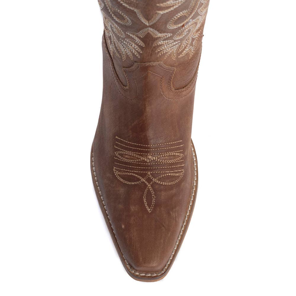 Women's Syllvia Prairie Leather Boots in Bourbon Brown