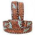 Genuine American Handtooled Leather Rodeo Belt For Men and Women