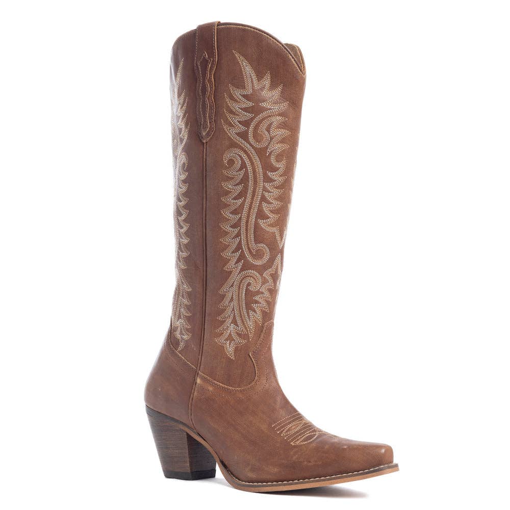 Women's Syllvia Prairie Leather Boots in Bourbon Brown