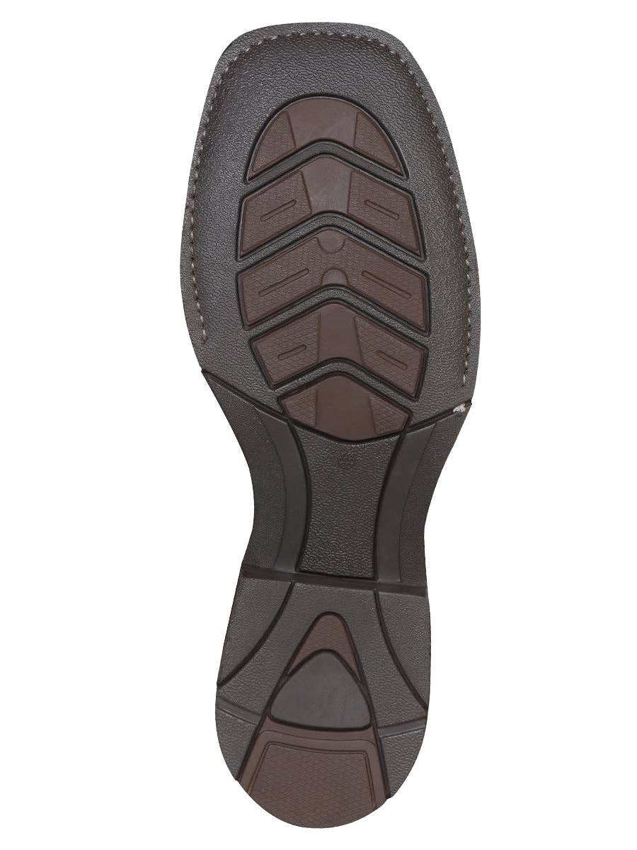 El General Men's Leather Cowboy Boot  - Crazy Dark Brown