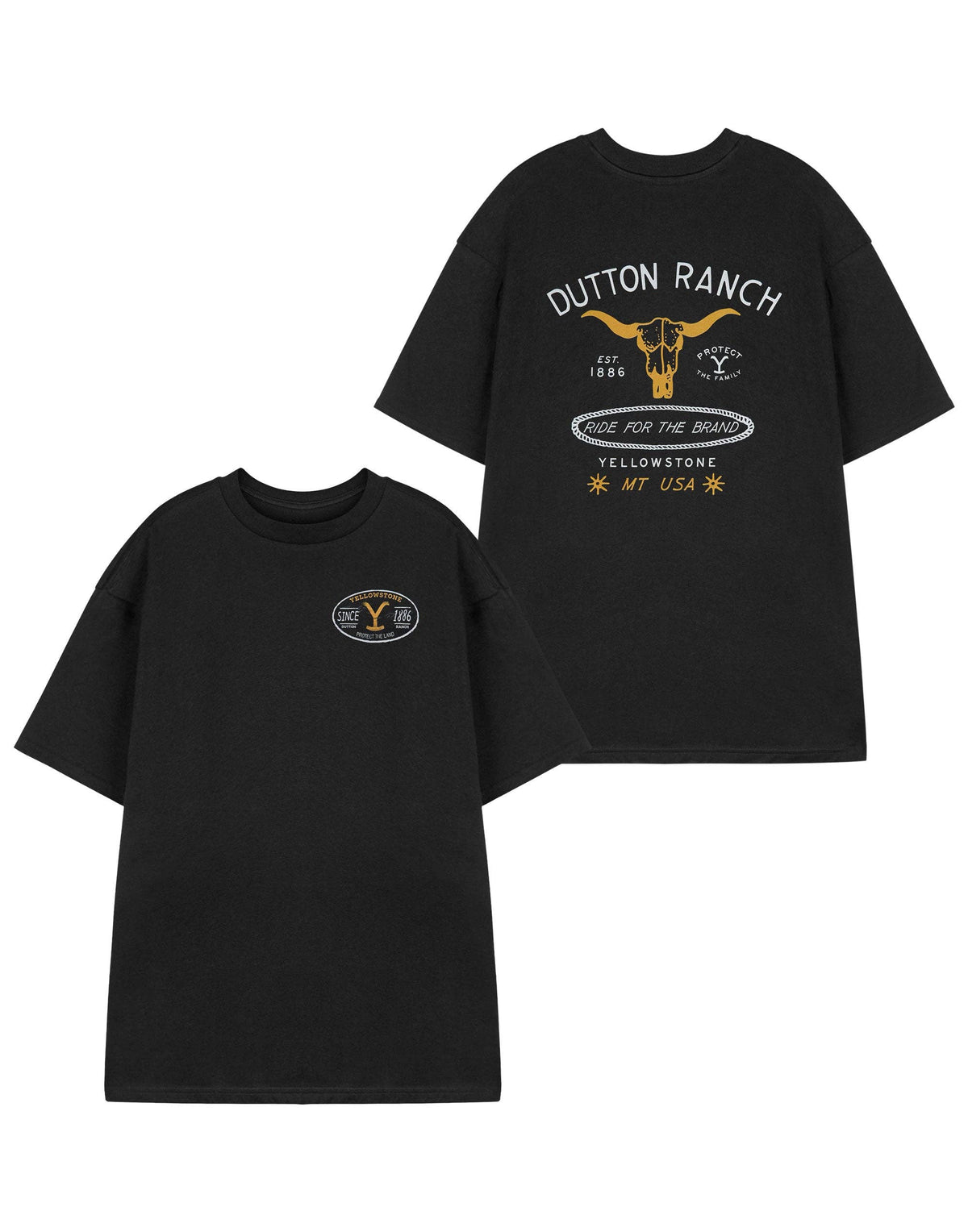 Yellowstone Men's Black Ride For The Brand T-Shirt