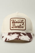 Howdy Darlin' Embroidered Patch Animal Print Trucker Hat