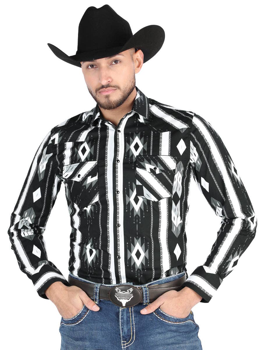 Men’s Classic Cowboy Long Sleeve Western Shirt