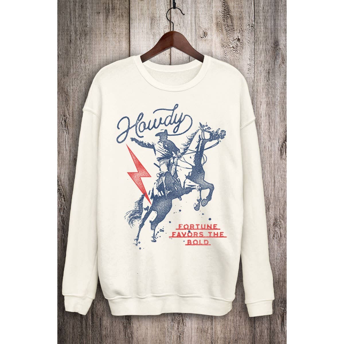 Women's White Western  Howdy Cowboy Country Sweatshirt