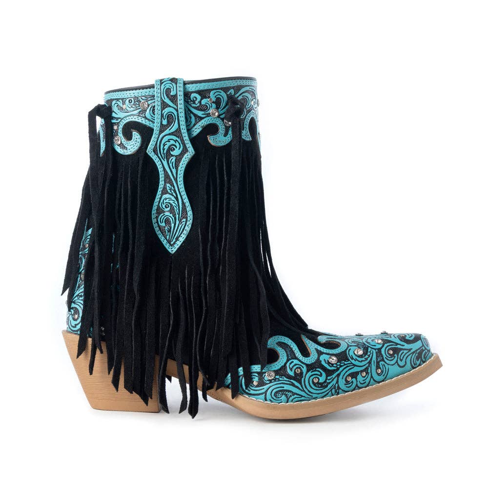 Women's Nashville Nights in Twilight, Handtooled Genuine Leather with Swarovski Stones
