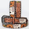 Hand Tooled Genuine American Leather Card Belt For Men and Women