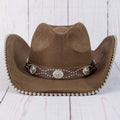 Western Longhorn Strap Studded Trim Cowboy Hat