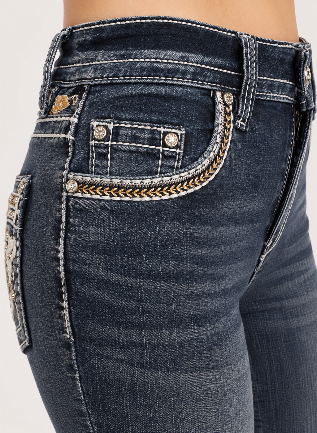 Women's Bling Western Cowboy Butterfly Bling Denim Jeans
