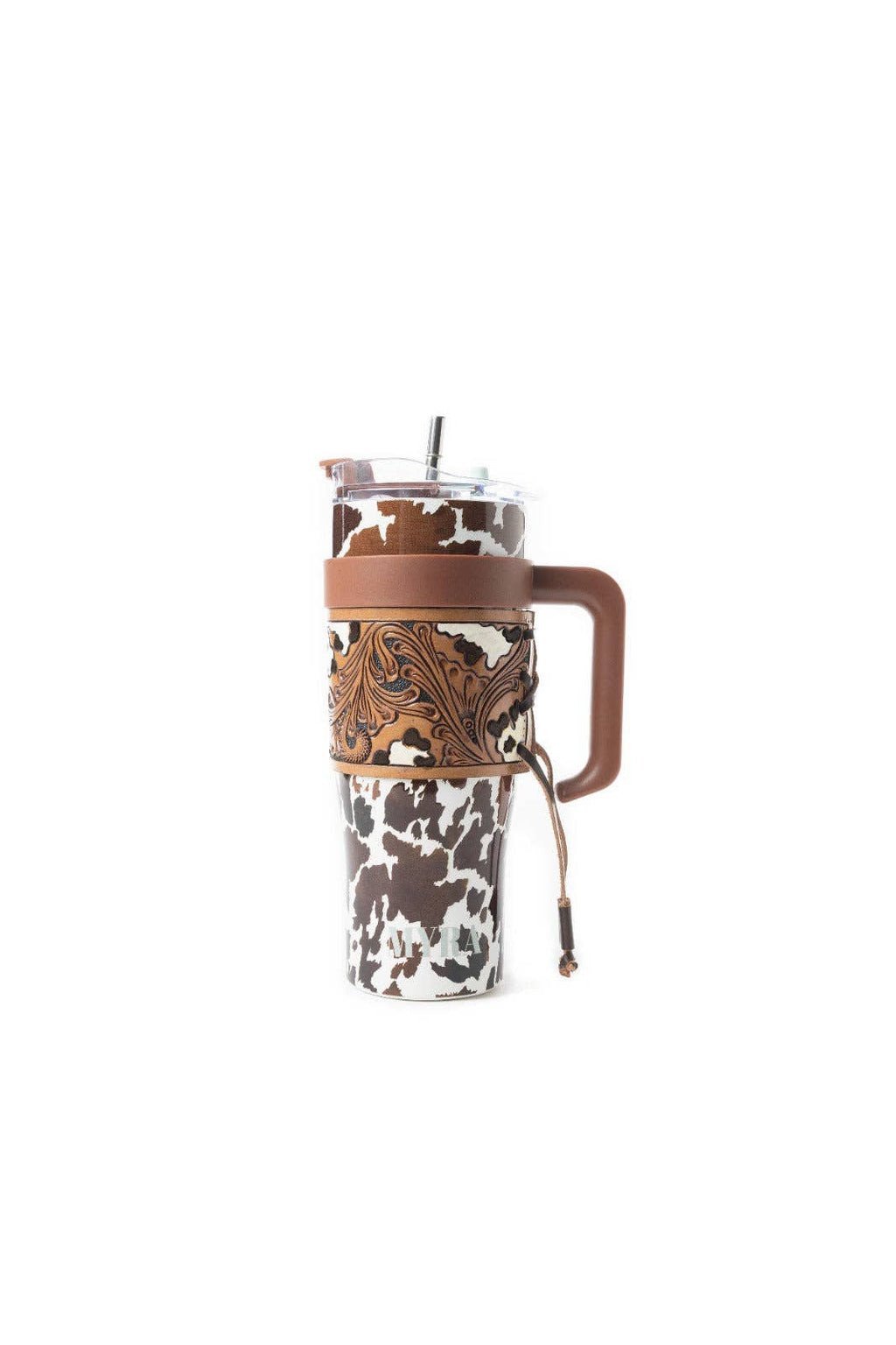 Western Wyoming Cowboy Tumbler In Brown and White