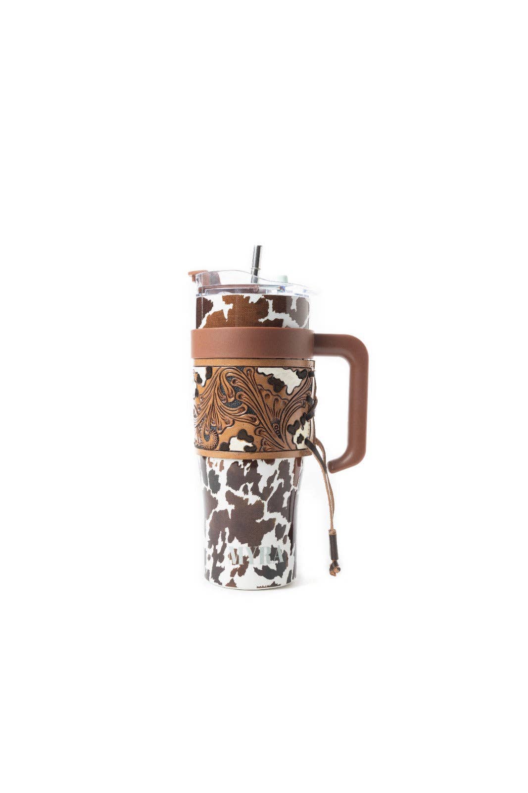 Western Wyoming Cowboy Tumbler In Brown and White