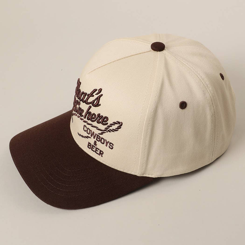 That's Why I'm here Cowboys & Beer Embroidery Two-Tone Cap