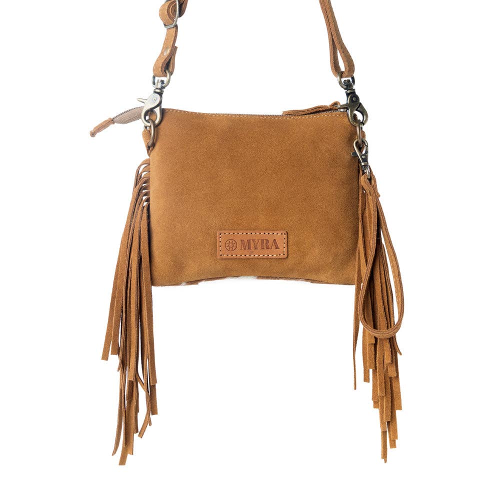 Bourbon Trail Handtooled Fringed Brown Cowhide Handbag