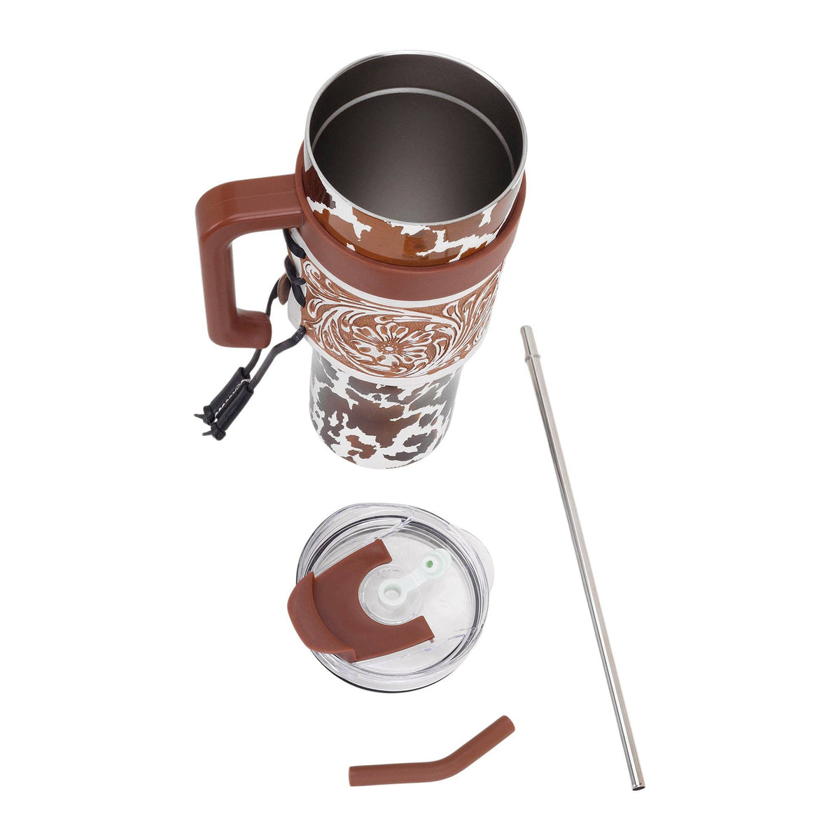 Western Wyoming Cowboy Tumbler In Brown and White