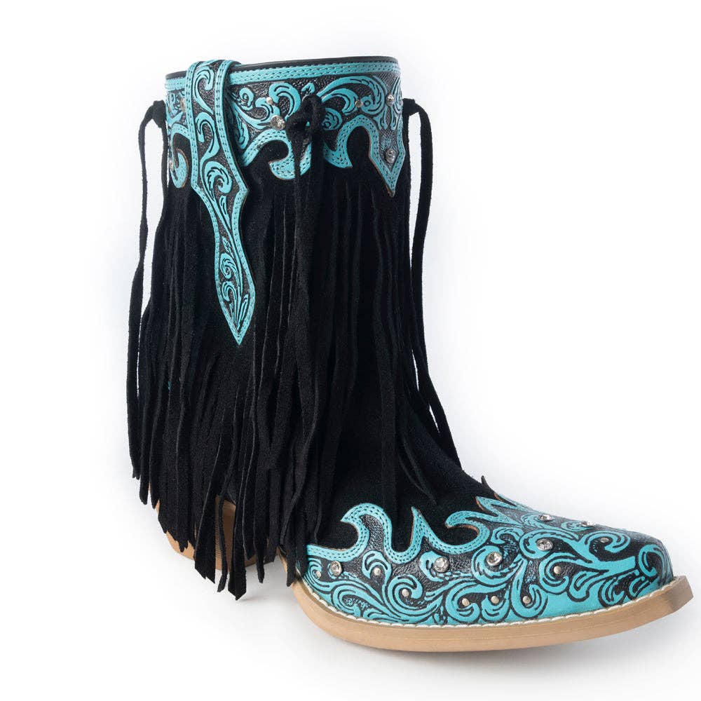 Women's Nashville Nights in Twilight, Handtooled Genuine Leather with Swarovski Stones
