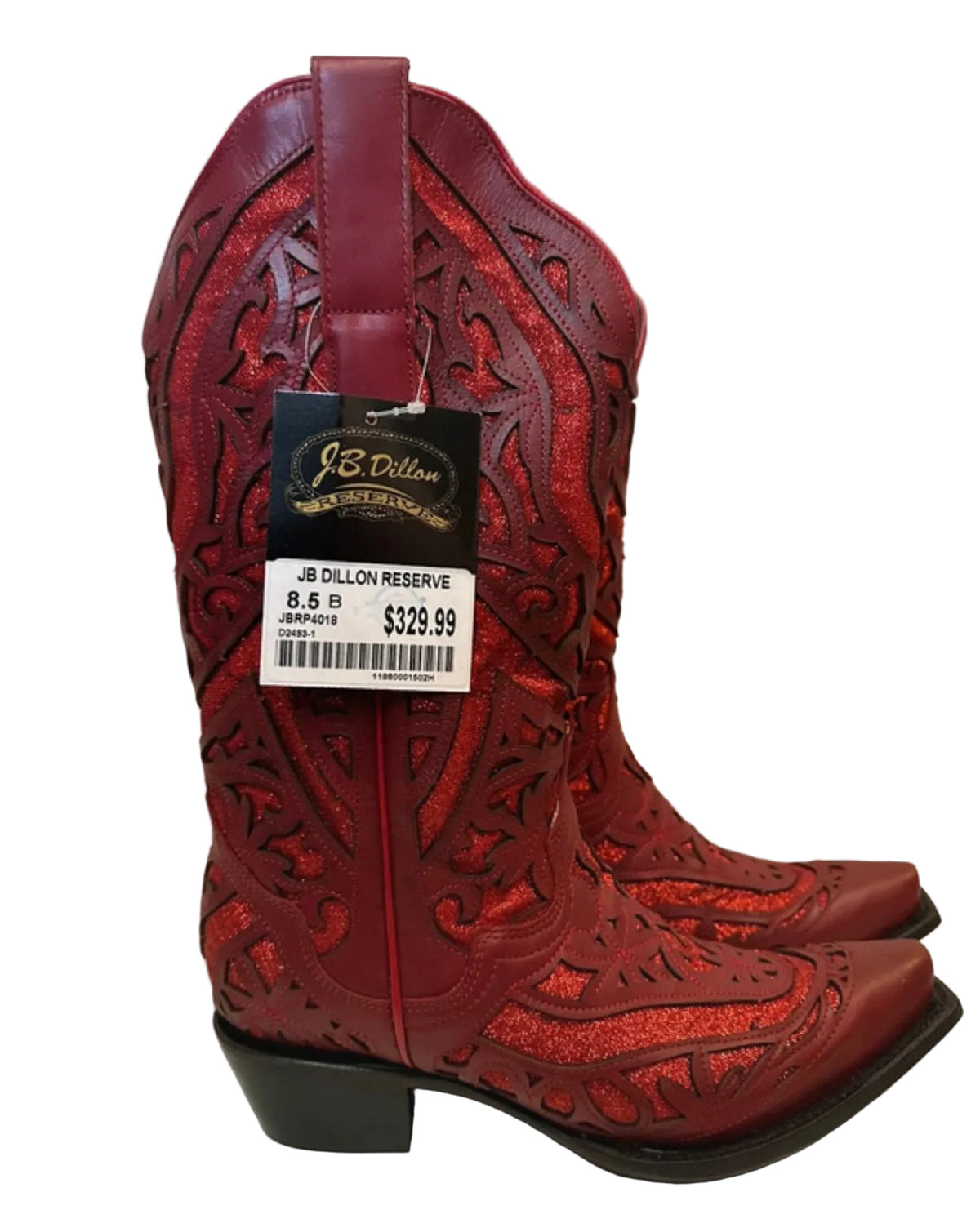 Women’s JB Dillon Red Glitter Boots BNWT UK 6.5 RRP $329.99