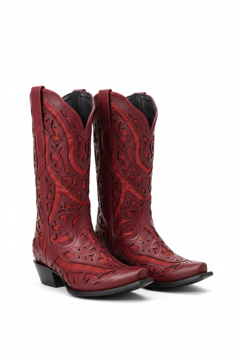 Women’s JB Dillon Red Glitter Boots BNWT UK 6.5 RRP $329.99