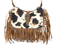 Western Boho Cow Print Fringe Bag RRP £29.95