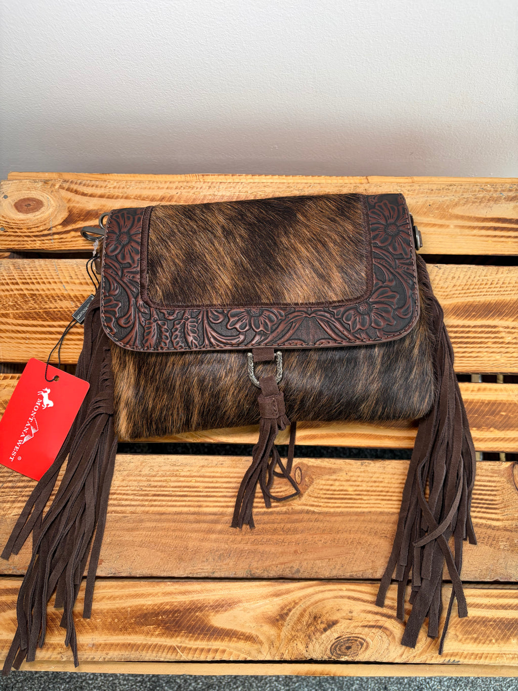Montana West Cowhide Leather Handbag BNWT RRP £60