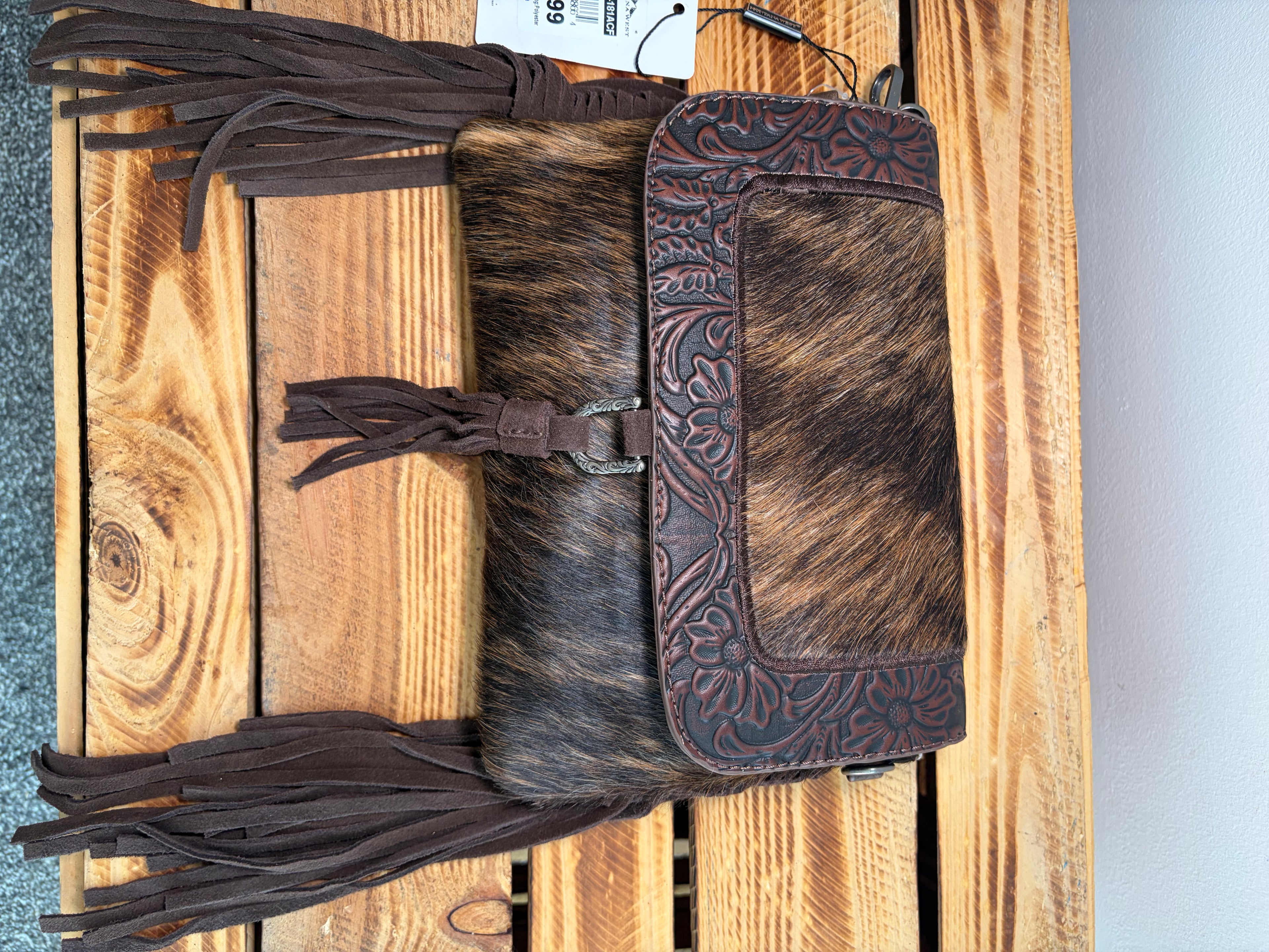 Montana West Cowhide Leather Handbag BNWT RRP £60