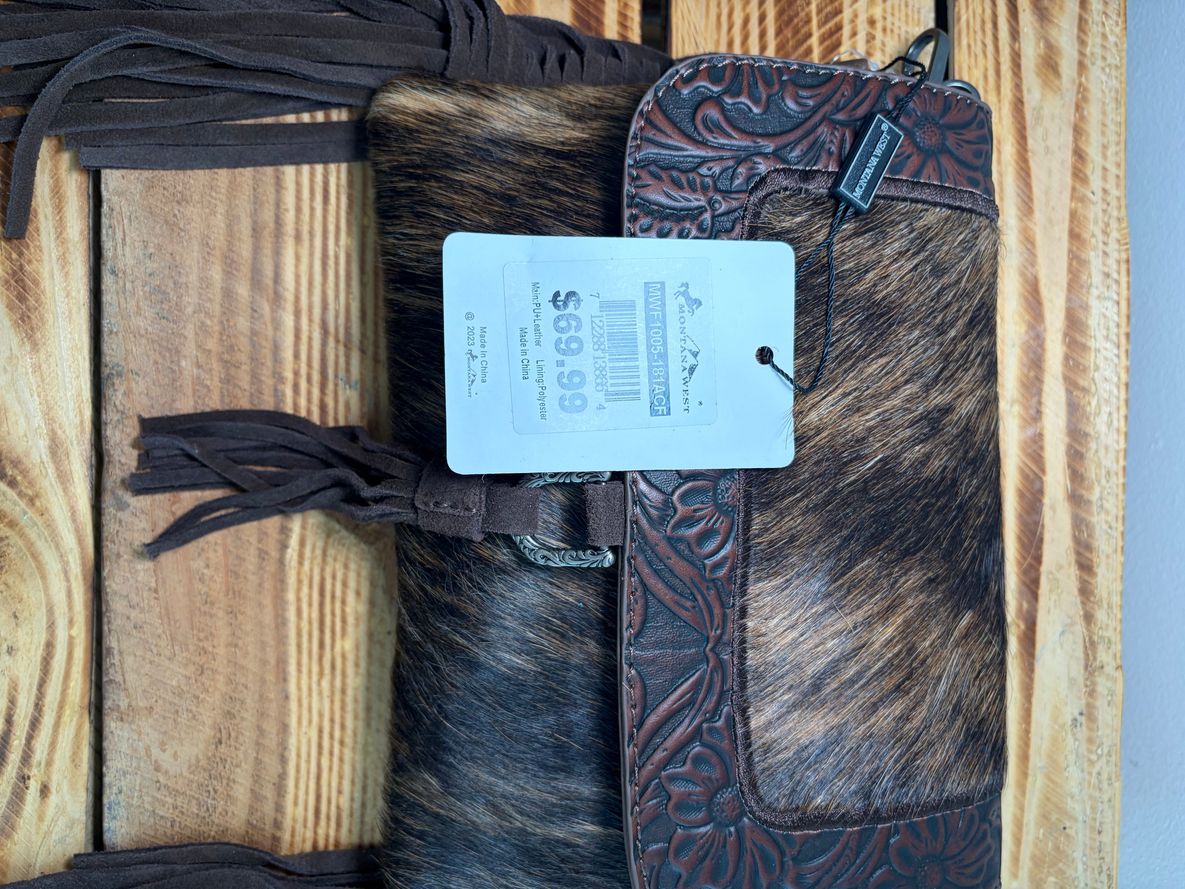 Montana West Cowhide Leather Handbag BNWT RRP £60