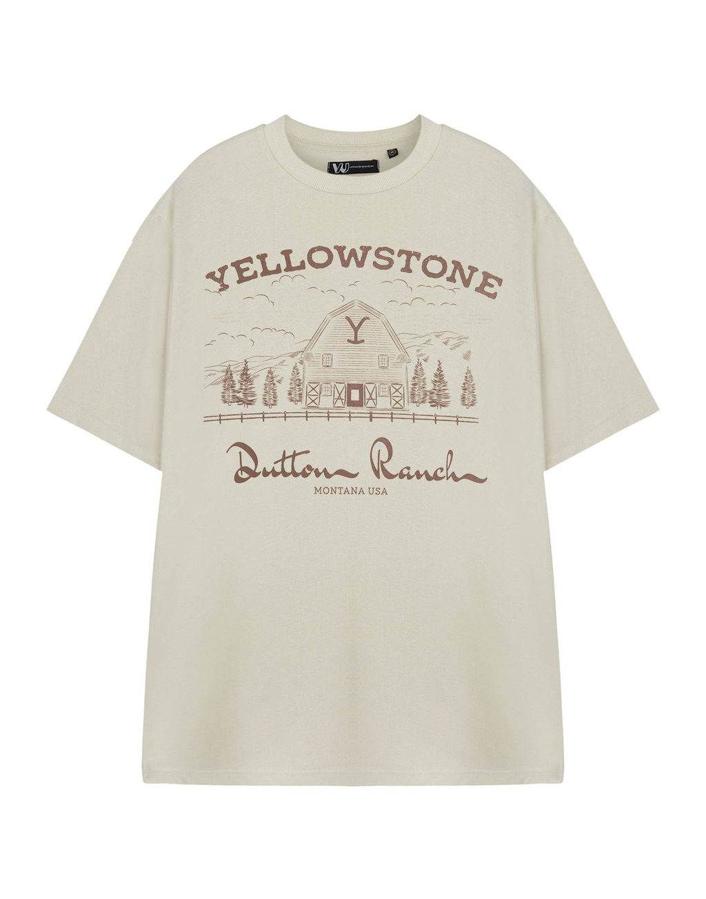 Yellowstone Men's Beige Barn Short  T-Shirt