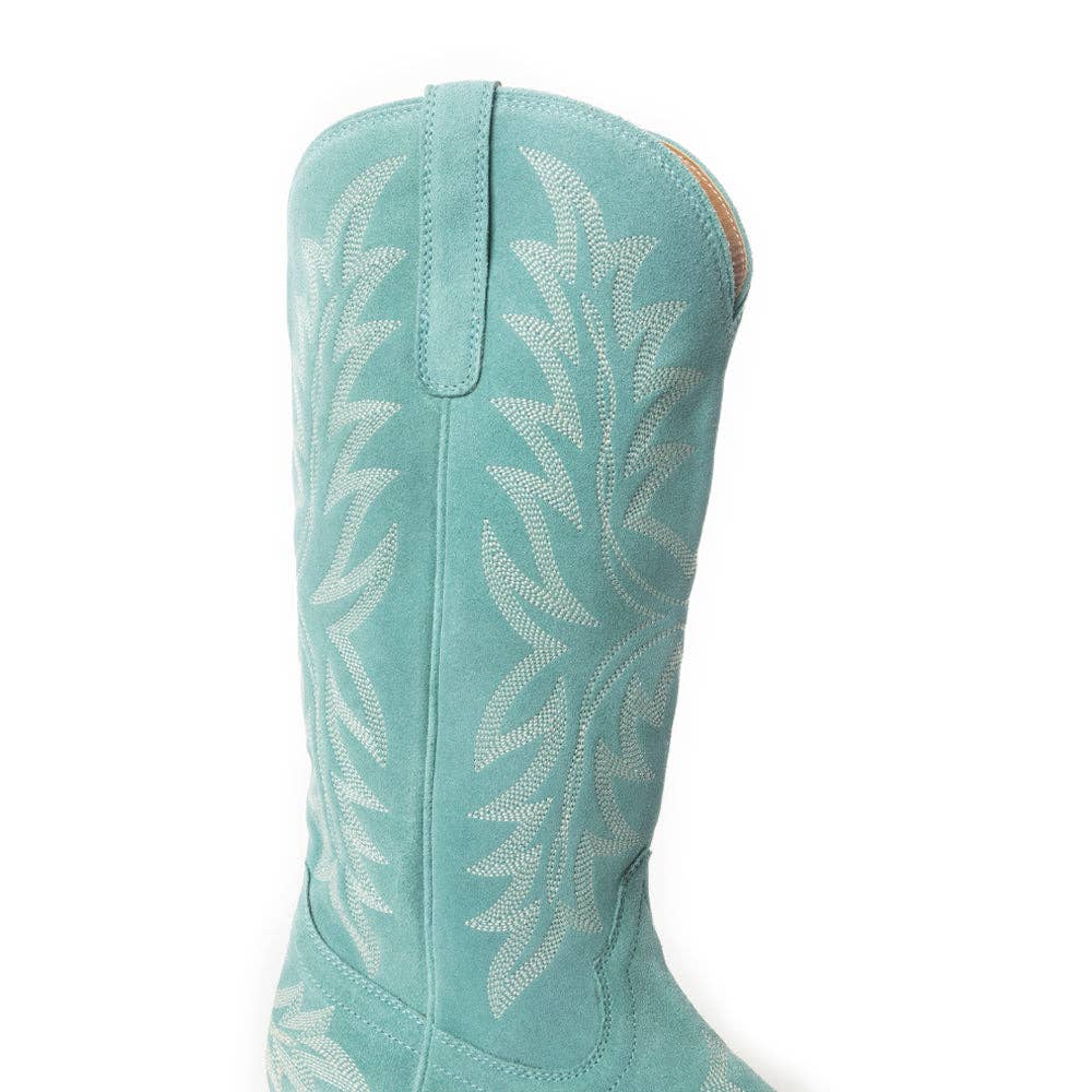 Women's Midnight Trail Embroidered Leather Boots in Shadow Green