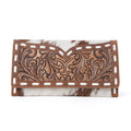 Yellowstone Sienna Stockyard Cowhide Leather Purse in Cream Cocoa