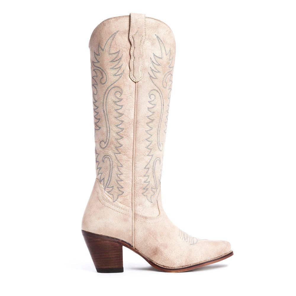 Women's Syllvia Prairie Leather Boots in Ivory