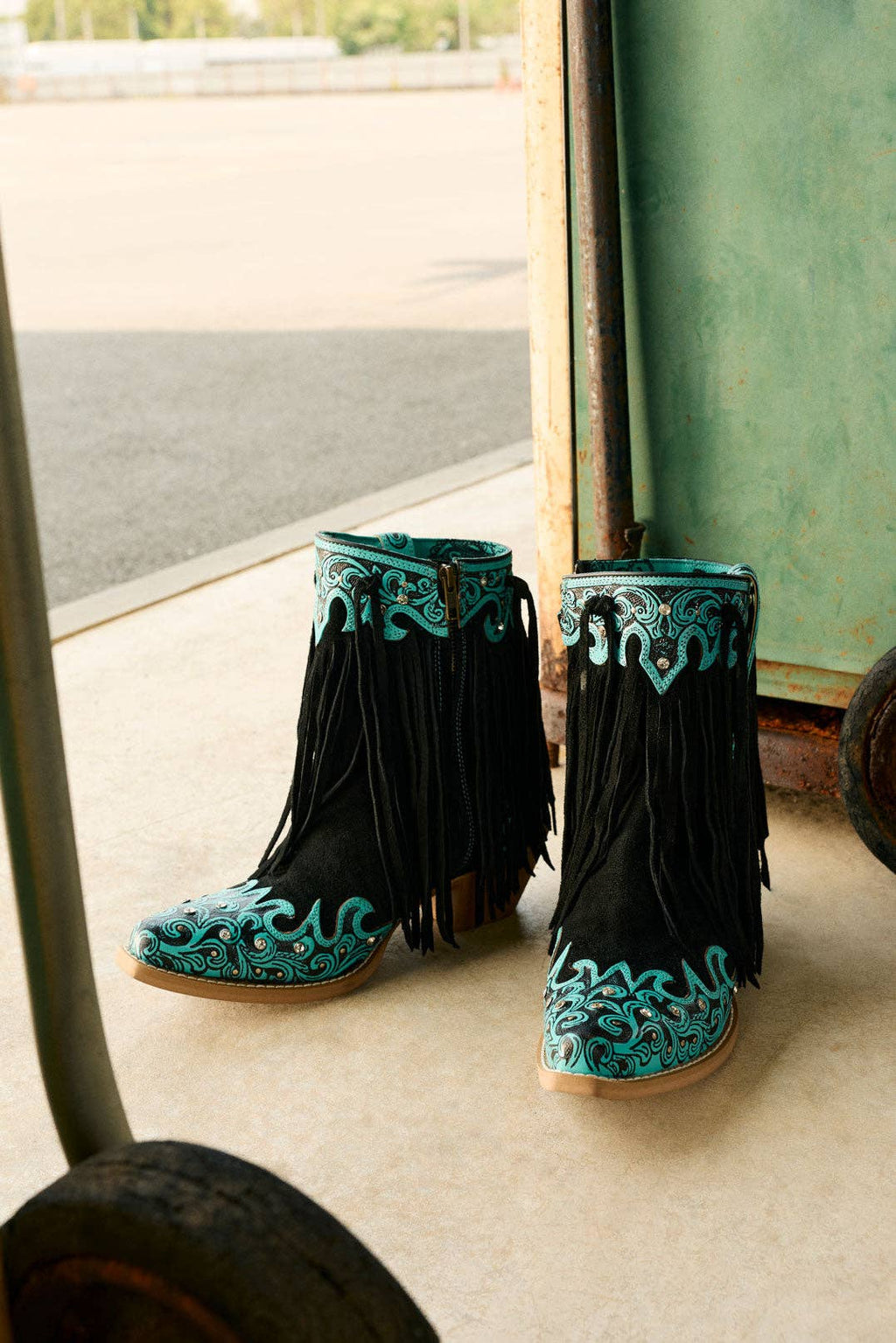 Women's Nashville Nights in Twilight, Handtooled Genuine Leather with Swarovski Stones