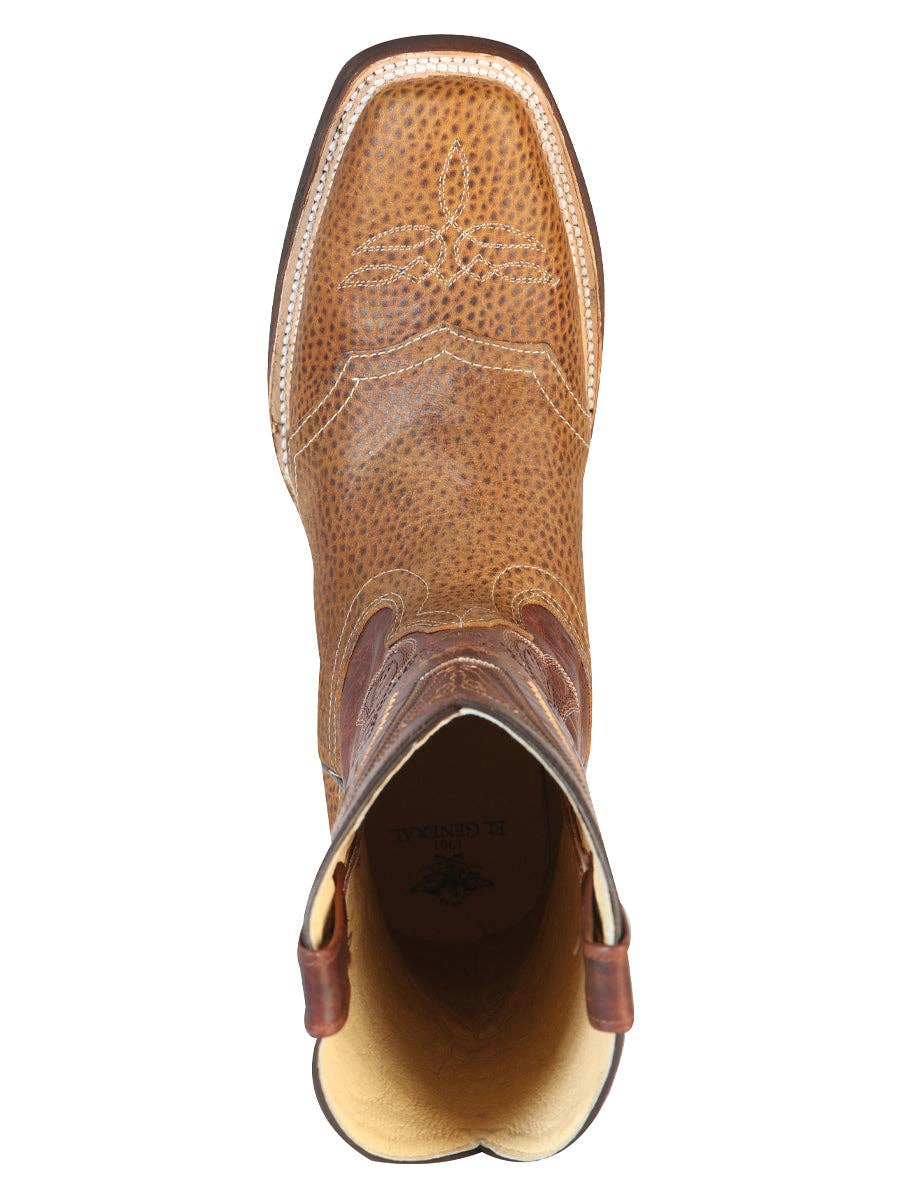 El General Men's Leather Cowboy Boot - Crazy Honey