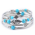 Natural Stone Wrap Beaded Bracelet Bangle