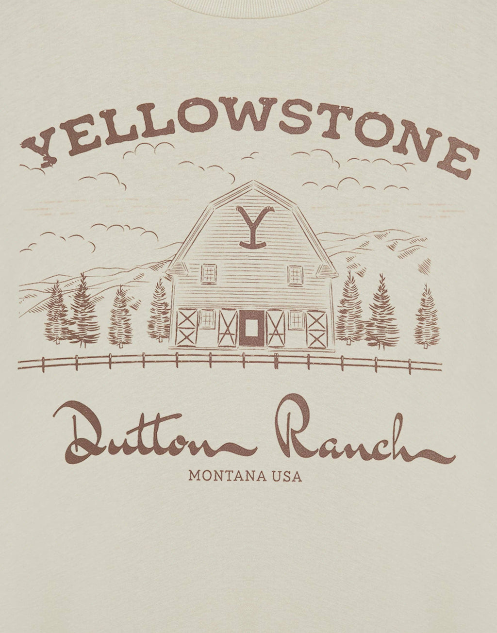 Yellowstone Men's Beige Barn Short  T-Shirt