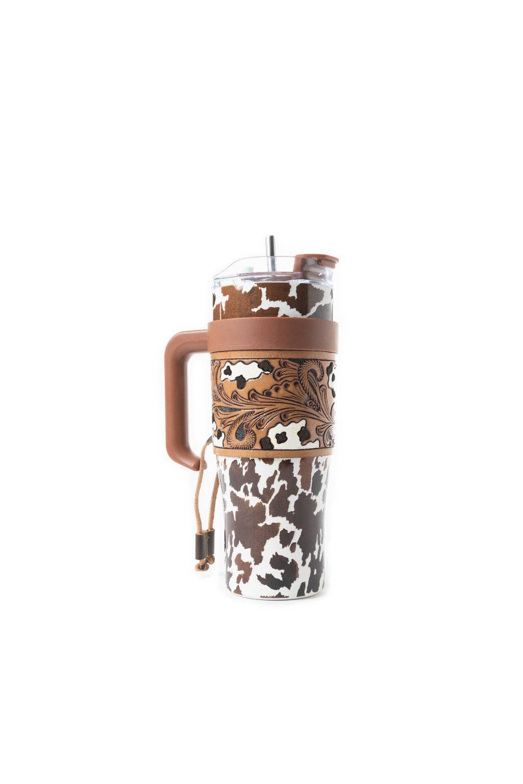 Western Wyoming Cowboy Tumbler In Brown and White