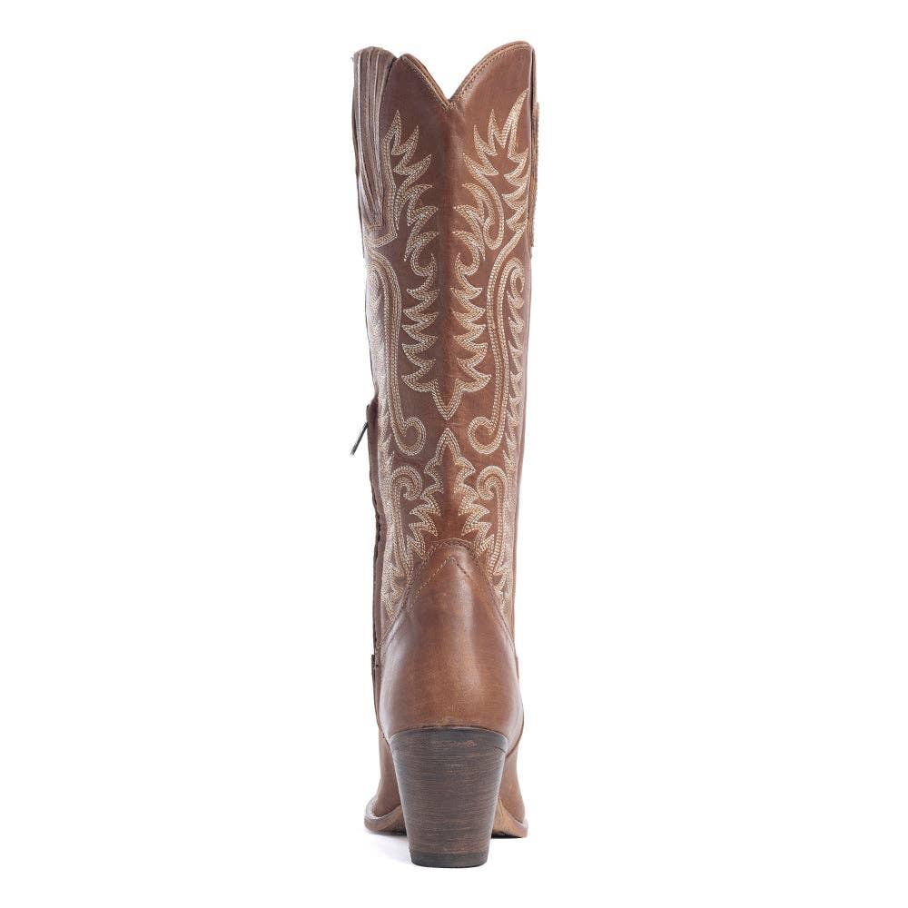 Women's Syllvia Prairie Leather Boots in Bourbon Brown
