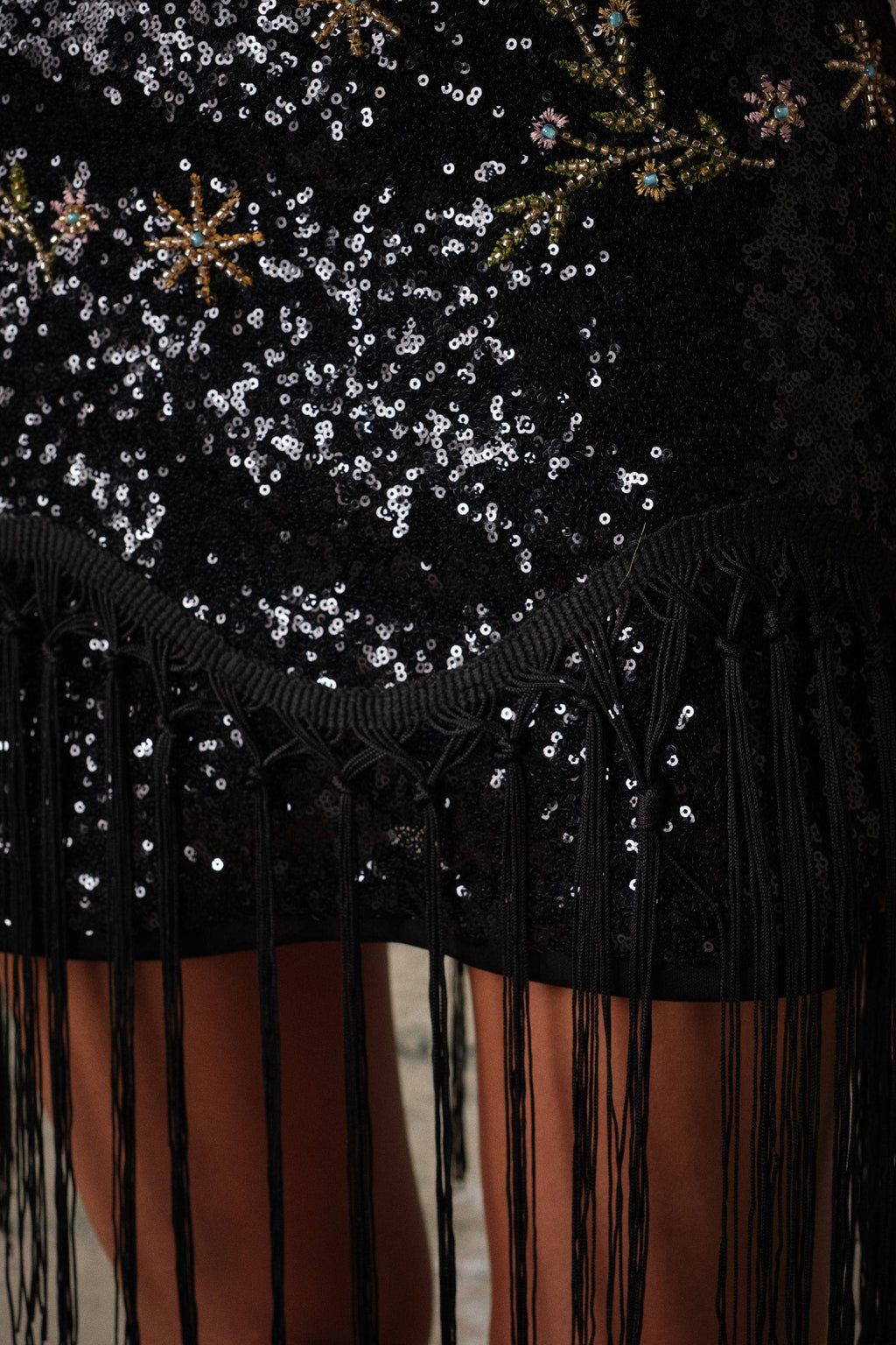 The Ella  Sequin Embroidered Fringe Dress