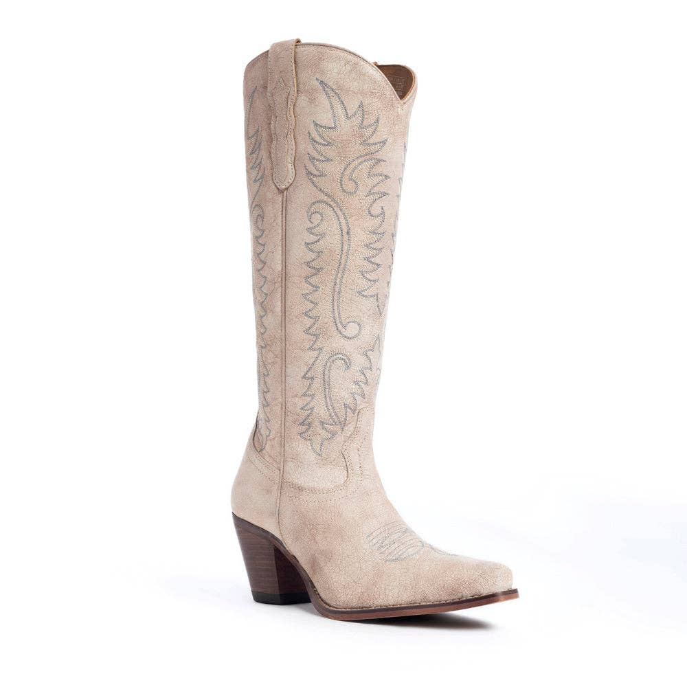 Women's Syllvia Prairie Leather Boots in Ivory