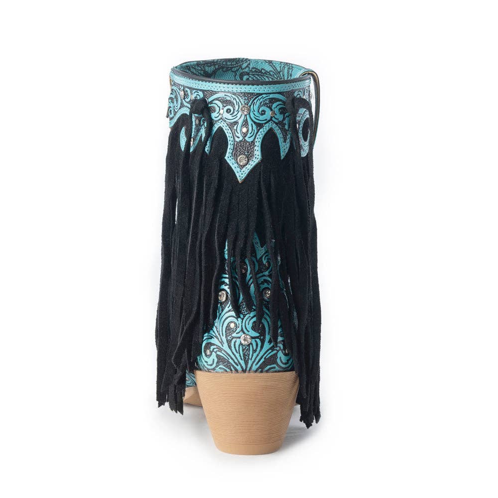 Women's Nashville Nights in Twilight, Handtooled Genuine Leather with Swarovski Stones