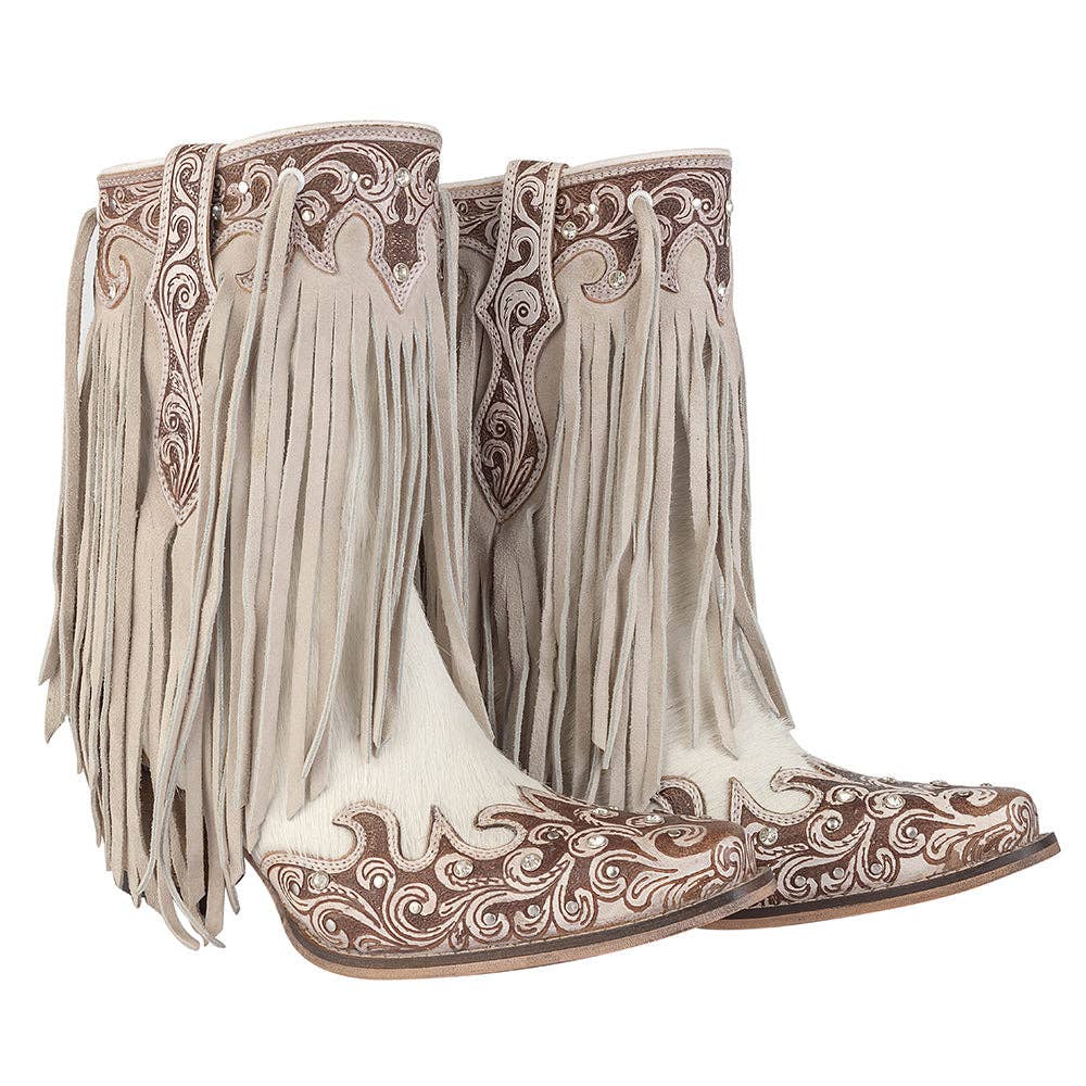 Women's Canyon Fringed Hand-tooled Boots