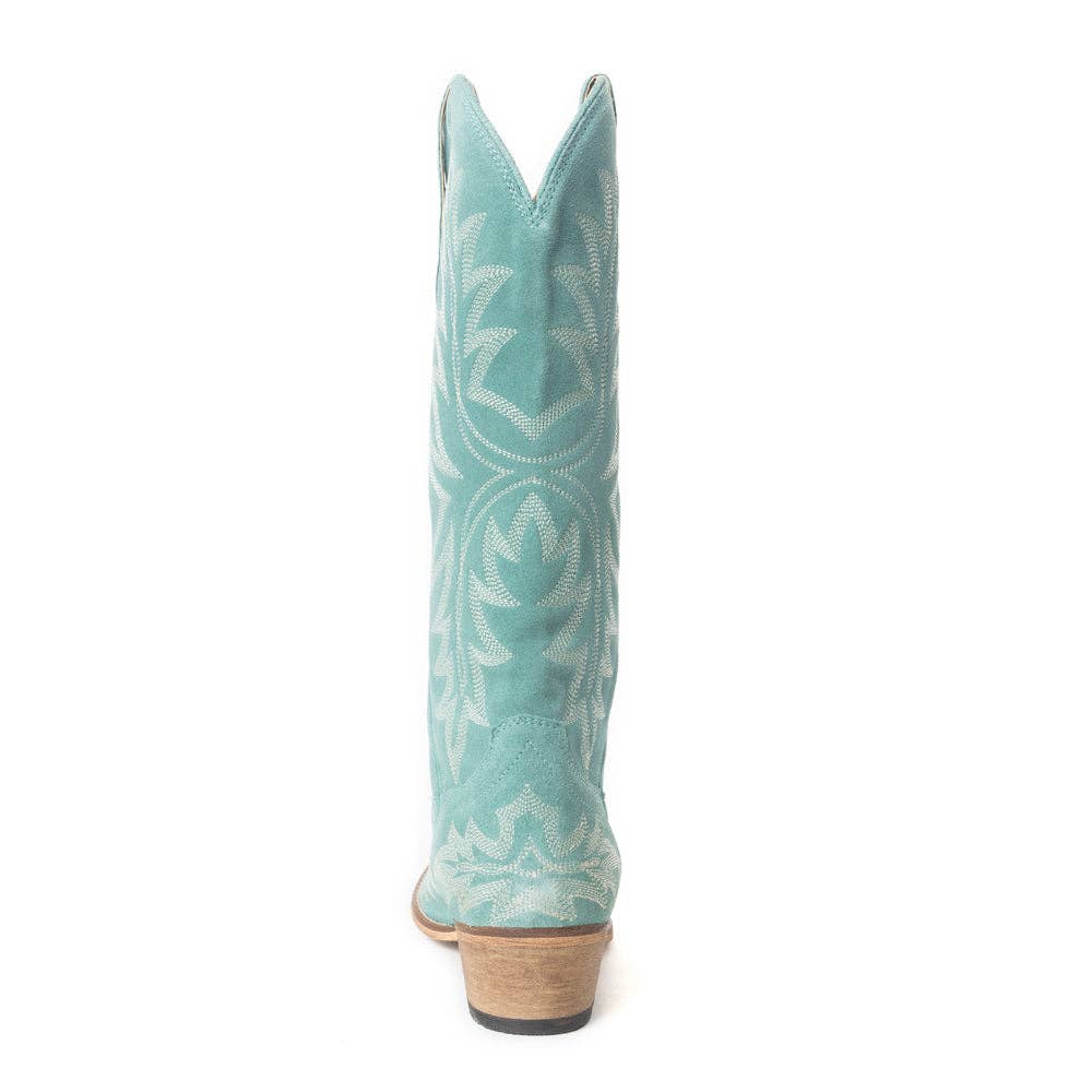 Women's Midnight Trail Embroidered Leather Boots in Shadow Green