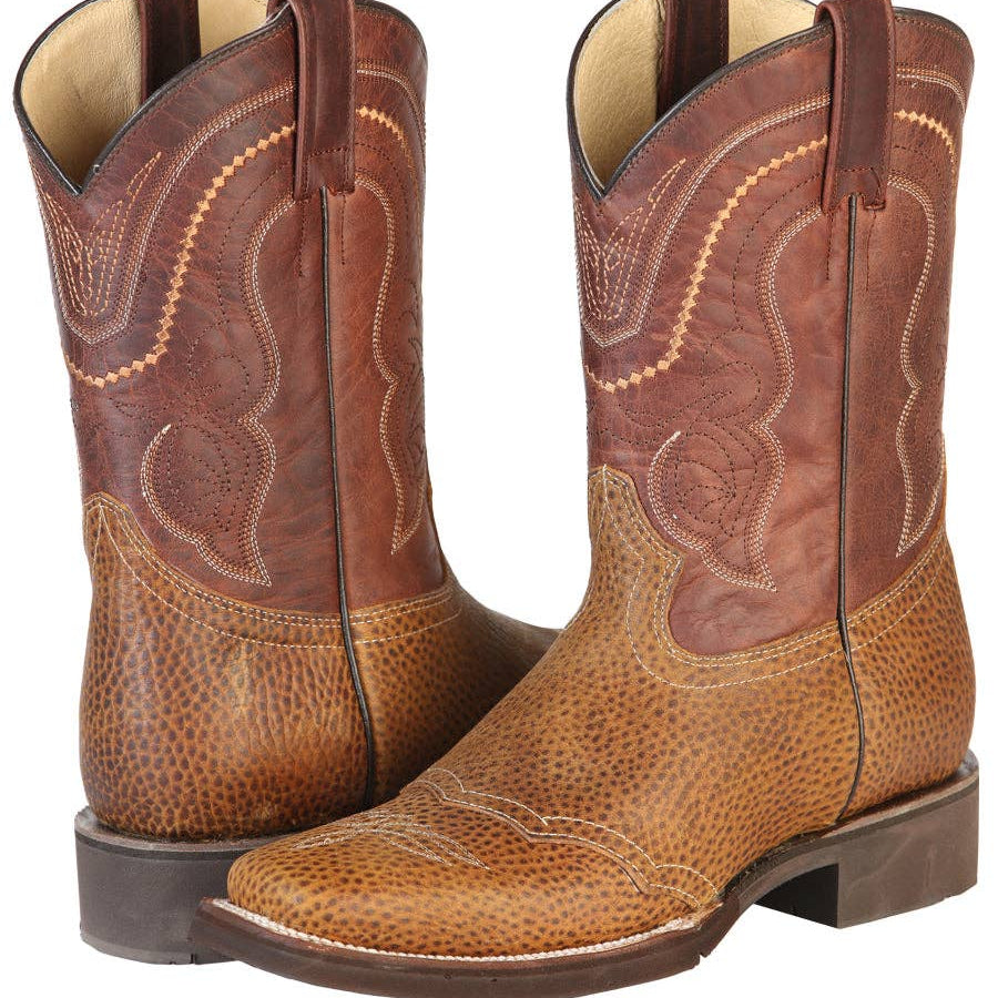 El General Men's Leather Cowboy Boot - Crazy Honey