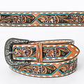 Genuine American Handtooled Leather Floral Belt For Men and Women