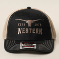 Longhorn Western Embroidered Mid Profile Trucker Hat